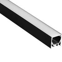 6.56 ft. Non-Anodized Aluminum - Surface Mount Channel Extrusion - Black - For 0.47 in. LED Tape Light and Strip Light - PLT-12919