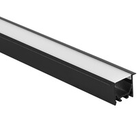 6.56 ft. Non-Anodized Aluminum Recessed Mount Channel Extrusion - Black - For 0.51 in. LED Tape Light and Strip Light - PLT-12924