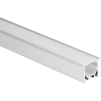 6.56 ft. Anodized Aluminum Recessed Mount Channel Extrusion - Silver - For 0.51 in. LED Tape Light and Strip Light - PLT-12925
