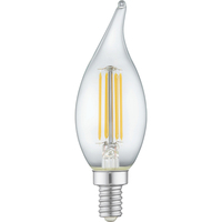 Natural Light - 500 Lumens - 5 Watt - 2400 Kelvin - AmberGlow LED Chandelier Bulb - 4.3 in. x 1.4 in. - 60 Watt Equal - Candle Glow - Clear - Candelabra Base - 92 CRI - 120 Volt - TCP FF11D6024E12SCL92