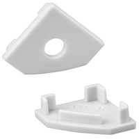 End Caps With and Without Hole - Gray - For Corner Mount Channel Extrusion - 2 Pack - PLT-12858
