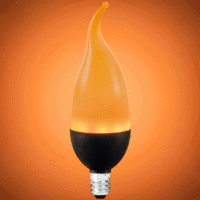 LED Flame Bulb - 2.5 Watt - 6 Watt Equal - Candle Glow - 4.59 in. x 1.41 in. - 52 Lumens - 1433 Kelvin - Frosted - Candelabra Base - 120 Volt - PLT-12658