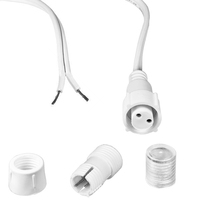1/2 in. - 12 Volt DC LED - Rope Light Connector Kit - 2 Wire - Includes (1) End Cap, (1) Connector, (1) Power Cord without Plug - FlexTec 13MM-CONKIT-NP