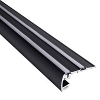 6.56 ft. Black Aluminum STEP Channel - For LED Tape Light and Strip Light - Klus A18042A07_2