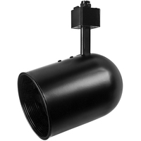 Track Light Fixture - Round Back Cylinder - Black - Black Baffle - Operates 75 Watt R/PAR30 - Halo Track Compatible - 120 Volt - Nora NTH-106B/A
