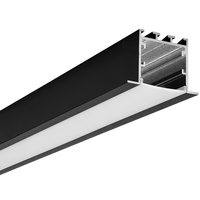 6.56 ft. Non-Anodized Aluminum - Recessed Mount Channel Extrusion - Black - For 0.95 in. LED Tape Light and Strip Light - PLT-12886