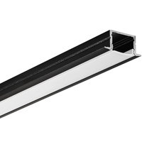 6.56 ft. Non-Anodized Aluminum - Recessed Mount Channel Extrusion - Black - For 0.59 in. LED Tape Light and Strip Light - PLT-12869