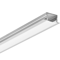 6.56 ft. Anodized Aluminum - Recessed Mount Channel Extrusion - Silver - For 0.59 in. LED Tape Light and Strip Light - PLT-12870