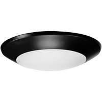 1000 Lumens - 15 Watt - Natural Light - 6 in. Color Selectable LED Surface Mount Downlight Fixture - Hardwire - Kelvin 2700-3000-3500-4000-5000 - 85 Watt Incandescent Equal - Round - Black - 90 CRI - PLT-20277