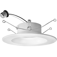1100 Lumens - 15 Watt - 6 in. Color Selectable Retrofit LED Downlight Fixture - Medium Base - Kelvin 2700-3000-3500-4000-5000 - 120 Watt Incandescent Equal - Round - White Trim - 90 CRI - 120 Volt - PLT-20275