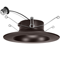 1100 Lumens - 15 Watt - 6 in. Color Selectable Retrofit LED Downlight Fixture - Medium Base - Kelvin 2700-3000-3500-4000-5000 - 120 Watt Incandescent Equal - Round - Bronze Trim - 90 CRI - 120 Volt - PLT-20276