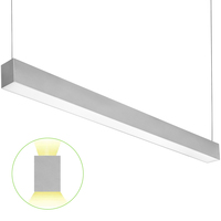 4 ft. Color Selectable Architectural LED Linear Fixture - Up/Down Light - 6200 Total Lumens - Silver - Linkable - 50 Watt - Kelvin 3500-4000-5000 - 120-277 Volt - PLT-90272