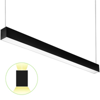 4 ft. Color Selectable Architectural LED Linear Fixture - Up/Down Light - 6200 Total Lumens - Black - Linkable - 50 Watt - Kelvin 3500-4000-5000 - 120-277 Volt - PLT-90273