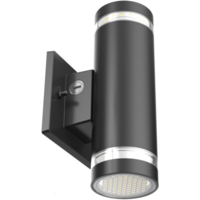 2940 Total Lumens - 30 Watt - Color Selectable LED Outdoor Wall Sconce Fixture - Direct and Indirect Light - Kelvin 3000-4000-5000 - 98 Lumens Per Watt - Black Finish - 120-277 Volt - PLT-12970