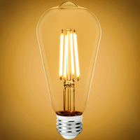 1000 Lumens - 9 Watt - 2700 Kelvin - LED Edison Bulb - 5.5 in. x 2.5 in. - 75 Watt Equal - 120 Volt - PLT-12676