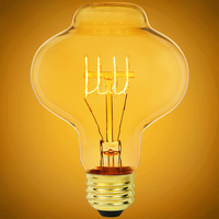 40 Watt - Vintage Light Bulb - BT27 Lantern - 4.5 in. Length - Quad Loop Filament - Tinted