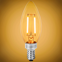 250 Lumens - 2 Watt - 2700 Kelvin - LED Chandelier Bulb - 25 Watt Equal - Incandescent Match - Clear - Candelabra Base - 120 Volt - Bulbrite 776855
