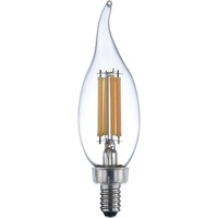 750 Lumens - 6.5 Watt - 2700 Kelvin - LED Chandelier Bulb - 4.3 in. x 1.4 in. - 60 Watt Equal - Incandescent Match - Clear - Candelabra Base - 90 CRI - 120 Volt - PLT-13056