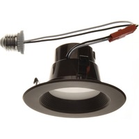 800 Lumens - 4 in. Bronze Trim  Downlight Fixture - 10 Watt LED - Equal to 65 Watt Incandescent - Natural Color - Color Selectable Retrofit - Medium Base - Kelvin Colors 2700-3000-3500-4000-5000 - 90% CRI - 120 Volt - PLT-13069