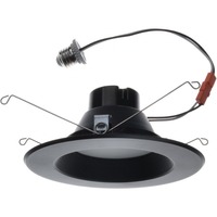 1040 Lumens - 13 Watt - 6 in. Color Selectable Retrofit LED Downlight Fixture - Medium Base - Kelvin 2700-3000-3500-4000-5000 - 75 Watt Incandescent Equal - Round - Black Trim - 90 CRI - 120 Volt - PLT-13070