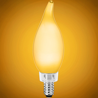 250 Lumens - 3 Watt - 2400 Kelvin - LED Chandelier Bulb - 4.3 x 1.4 in. - 25 Watt Equal - Candle Glow - Frosted - Candelabra Base - 92 CRI - 120 Volt - PLT-12811
