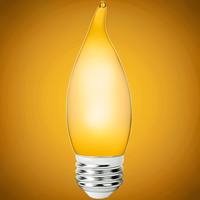 500 Lumens - 5.5 Watt - 2400 Kelvin - LED Chandelier Bulb - 4.3 x 1.4 in. - 60 Watt Equal - Candle Glow - Frosted - Medium Base - 92 CRI - 120 Volt - PLT-12821