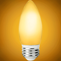 Natural Light - 300 Lumens - 4 Watt - 2400 Kelvin - AmberGlow LED Chandelier Bulb - 3.8 in. x 1.4 in. - 40 Watt Equal - Candle Glow - Frost - Medium Base - 92 CRI -  TCP FB11D4024E26SFR92