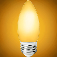 Natural Light - 500 Lumens - 5 Watt - 2400 Kelvin - AmberGlow LED Chandelier Bulb - 3.5 in. x 1.4 in. - 60 Watt Equal - Candle Glow - Frosted - Medium Base - 92 CRI - 120 Volt - TCP FB11D6024E26SFR92