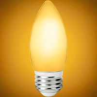 300 Lumens - 3.5 Watt - 2400 Kelvin - LED Chandelier Bulb - 3.6 x 1.4 in. - 40 Watt Equal - Candle Glow - Frosted - Medium Base - 120 Volt - PLT-12805