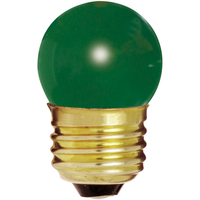 7.5 Watt - S11 Light Bulb - Opaque Green - Medium Brass Base - 120 Volt - Satco S4509