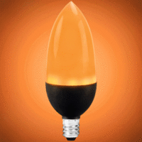 LED Flame Bulb - 2.5 Watt - 6 Watt Equal - Candle Glow - 3.84 in. x 1.40 in. - 43 Lumens - 1418 Kelvin - Frosted - Candelabra Base - 120 Volt - PLT-12657