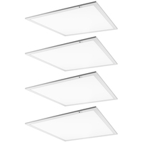 5220 Lumen Max - 40 Watt Max - 2 x 2 Wattage and Color Selectable LED Panel Fixture with Emergency Backup - Watts 25-30-40 - Kelvin 3500-4000-5000 - 120-277 Volt - 4 Pack - PLT-90350