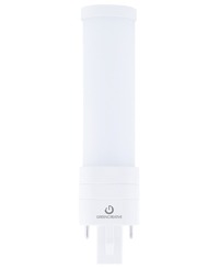 620 Lumens - 5.5 Watt - 4000 Kelvin - LED PL Lamp - Replaces 13W-18W CFL - 2 or 4 pin G24d/GX24d/G24/GX24q - Ballast Bypass or Plug and Play - 120-277 Volt - Green Creative 36643