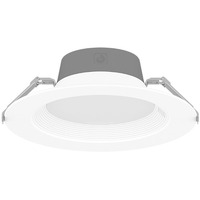 3000 Lumen Max - 23 Watt Max - 8 in. Wattage and Color Selectable New Construction LED Downlight Fixture - Hardwire - Watts 12-16-23 - Kelvin 3000-3500-4000 - Round - White Trim - 120-277 Volt - Green Creative 36996