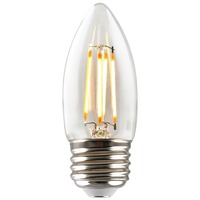 300 Lumens - 3.3 Watt - 2700 Kelvin - LED Chandelier Bulb - 3.6 x 1.4 in. - 40 Watt Equal - Incandescent Match - Clear - Medium Base - 92 CRI - 120 Volt - Green Creative 36062