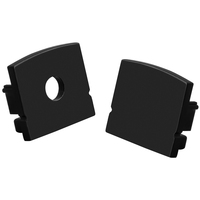 End Caps With and Without Hole - Black - For Surface Channel Extrusions - PLT-12880