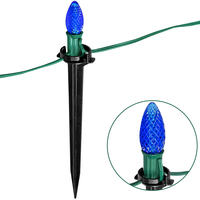Christmas Lawn Stakes - 10 in. Tall - Holds C7 and C9 String Lights - For Sidewalks and Driveways - Pack of 10