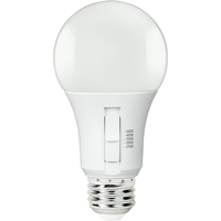 800 Lumens - 9 Watt - LED A19 Light Bulb with 5 Selectable Color Temperatures - Kelvin 2700-3000-3500-4000-5000 - 60 Watt Equal - Medium Base - 120 Volt - PLT-12651
