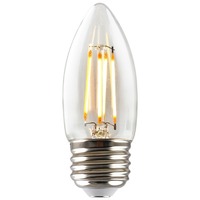 500 Lumens - 5.5 Watt - 2700 Kelvin - LED Chandelier Bulb - 3.6 x 1.4 in. - 60 Watt Equal - Incandescent Match - Clear - Medium Base - 92 CRI - 120 Volt - Green Creative 37065