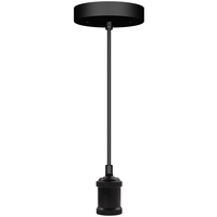 Pendant Fixture - Small - For (1) Incandescent or LED Lamp - Medium Base - Black Finish - Bulb Not Included - Green Creative 37107