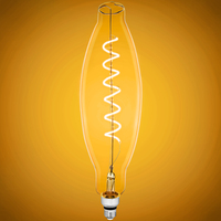 Natural Light - 4 Watt - 2200 Kelvin - LED Oversized Vintage Light Bulb - 17 in. x 5 in. - 200 Lumens - Medium Base - Clear - 95 CRI - 120 Volt - Bulbrite 776306