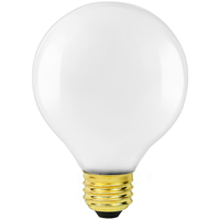 40 Watt - 2.3 in. Dia. - G18.5 Globe Incandescent Light Bulb - Frosted - Medium Brass Base - 120 Volt - Satco S3828