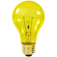 25 Watt - A19 Light Bulb - Transparent Yellow - Medium Base - 130 Volt - Satco S6083