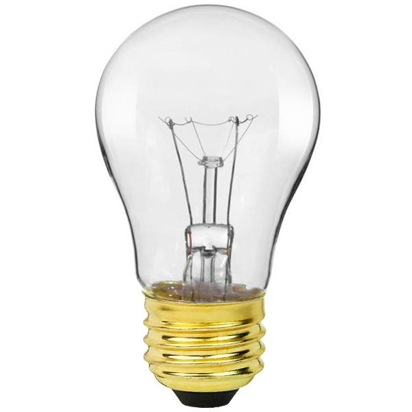 40 Watt - A15 - 130 Volt - Medium Base - Appliance and Ceiling Fan Light Bulb - Satco S3810 Ceiling Fan Light Bulb
