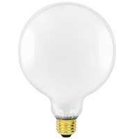40 Watt - 5 in. Dia. - G40 Globe Incandescent Light Bulb - Frosted - Medium Brass Base - 120 Volt - Satco S3001