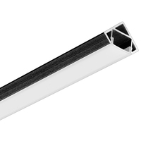 6.56 ft. Non-Anodized Aluminum - Corner Mount Channel Extrusion - Black - For 0.47 in. LED Tape Light and Strip Light - PLT-12856