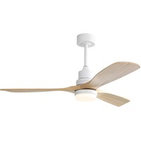 52 in. Ceiling Fan - Color Selectable LED Light Kit and Remote Included - 800 Lumens - 53 Watt - Kelvin 3000-4000-5700 - (3) 24 in. Reversible Walnut Blades - White Finish - 120 Volt - Energetic Lighting CFAN-DC3B52-WH
