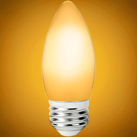 250 Lumens - 3 Watt - 2400 Kelvin - LED Chandelier Bulb - 3.6 x 1.4  in. - 25 Watt Equal - Candle Glow - Frosted - Medium Base - 92 CRI - 120 Volt - PLT-12801