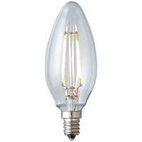 350 Lumens - 3.5 Watt - 2700 Kelvin - LED Chandelier Bulb - 4.0 in. x 1.3 in. - 40 Watt Equal - Incandescent Match - Clear - Candelabra Base - 92 CRI - 120 Volt - Archipelago Lighting LTB10C35027CB-90