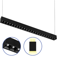 4 ft. Wattage Selectable Architectural LED Linear Fixture with Micro Reflector Lens - Up/Down Light- 4668 Lumen Max - Black - Linkable - Watts 20-30-40 - Kelvin 3500 - 120-277 Volt - PLT PremiumSpec - PLT-90366